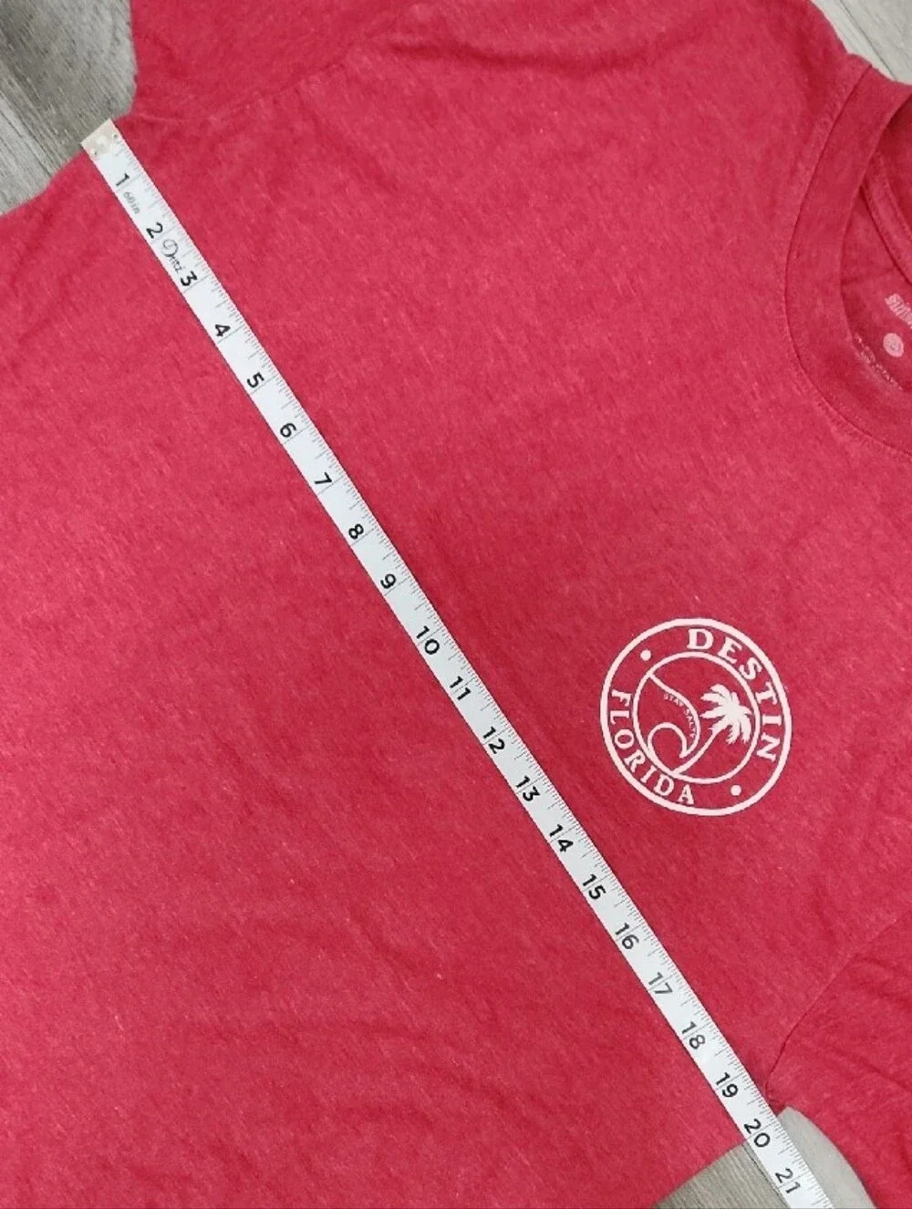 Destin Florida Stay Salty Logo T‑Shirt - Red Heather White Graphics Unisex Large - Picture 4 of 6